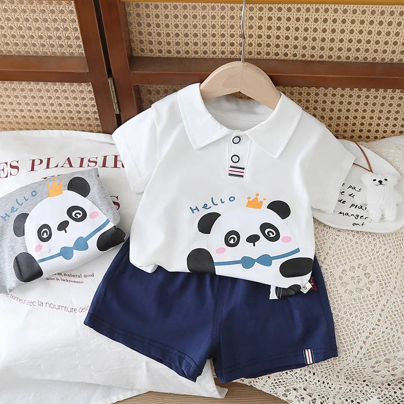 Summer Fashion Baby Clothes Suit Children Boys Cartoon T-Shirt Shorts 2Pcs/Sets Toddler Clothing Infant Costume Kids Tracksuits