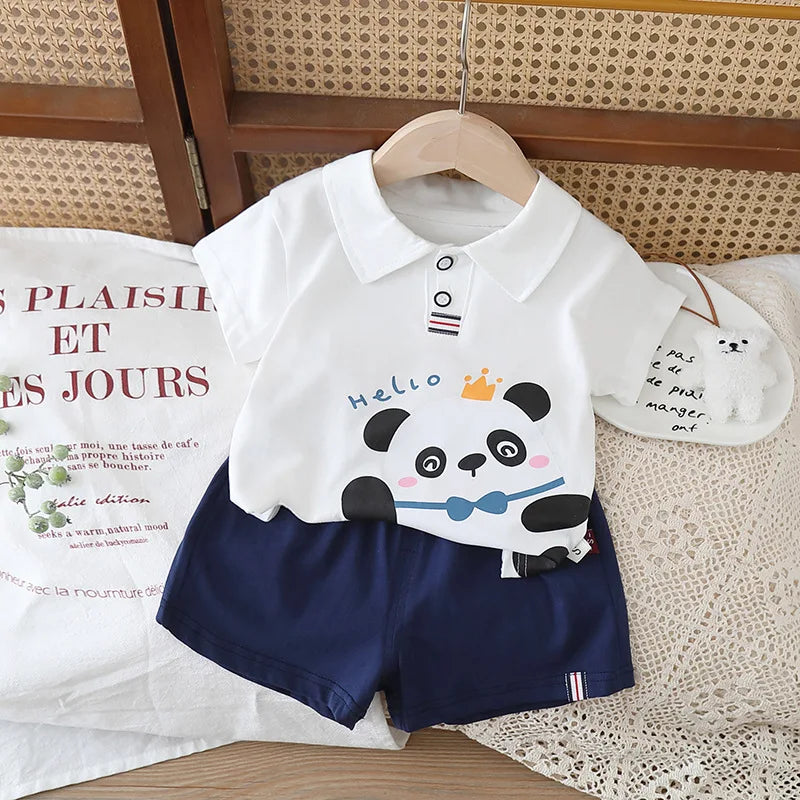 Summer Fashion Baby Clothes Suit Children Boys Cartoon T-Shirt Shorts 2Pcs/Sets Toddler Clothing Infant Costume Kids Tracksuits