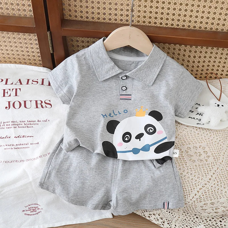 Summer Fashion Baby Clothes Suit Children Boys Cartoon T-Shirt Shorts 2Pcs/Sets Toddler Clothing Infant Costume Kids Tracksuits