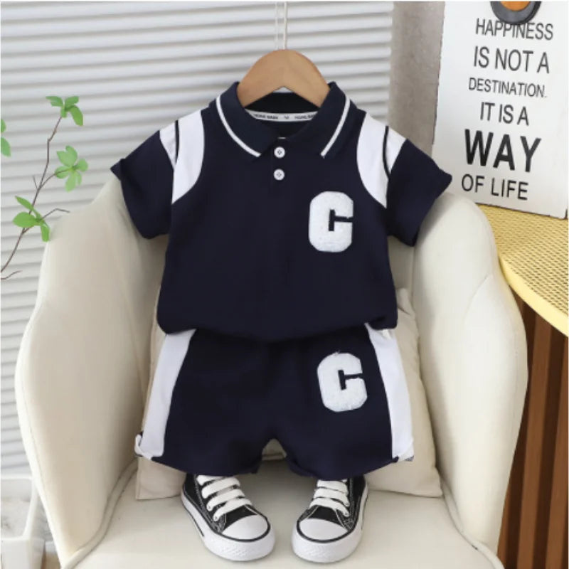 New Summer Baby Girl Clothes Suit Children Boys Fashion T-Shirt Shorts 2Pcs/Sets Toddler Casual Sports Costume Kids Tracksuits