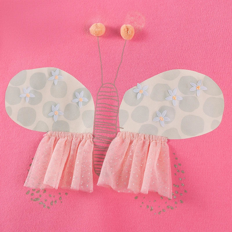 Little maven Animal Butterfly Appliques Children's Clothing Autumn Baby Girls Long Sleeve Top for Sweatshirts Girls Sweatshirt