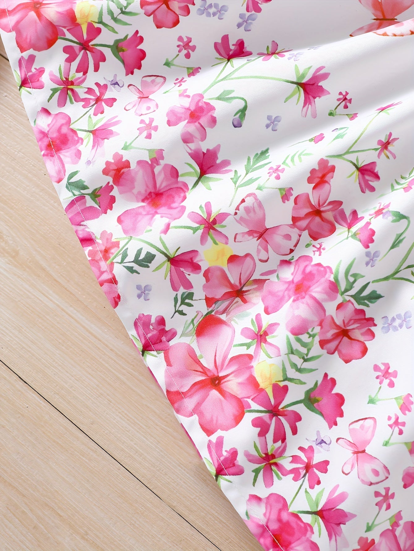 two-piece Sweet & Floral Girl's Two-Piece Summer Outfit: Long Sleeve Cardigan + Sundress Set
