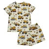 Yiying Custom Print Cotton Fabric for Girls Kids Summer Toddler Clothes Short Sets Boys Clothing Sets