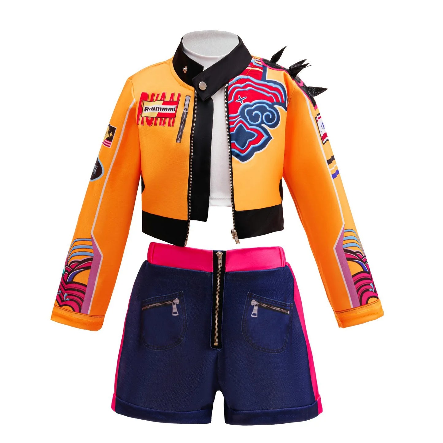 4-12 Years K-POP Rumi Cosplay Girls Clothing Sets Mira 3Pcs Girls Suits Halloween Zoey Birthday Party Costume New Kids Clothes