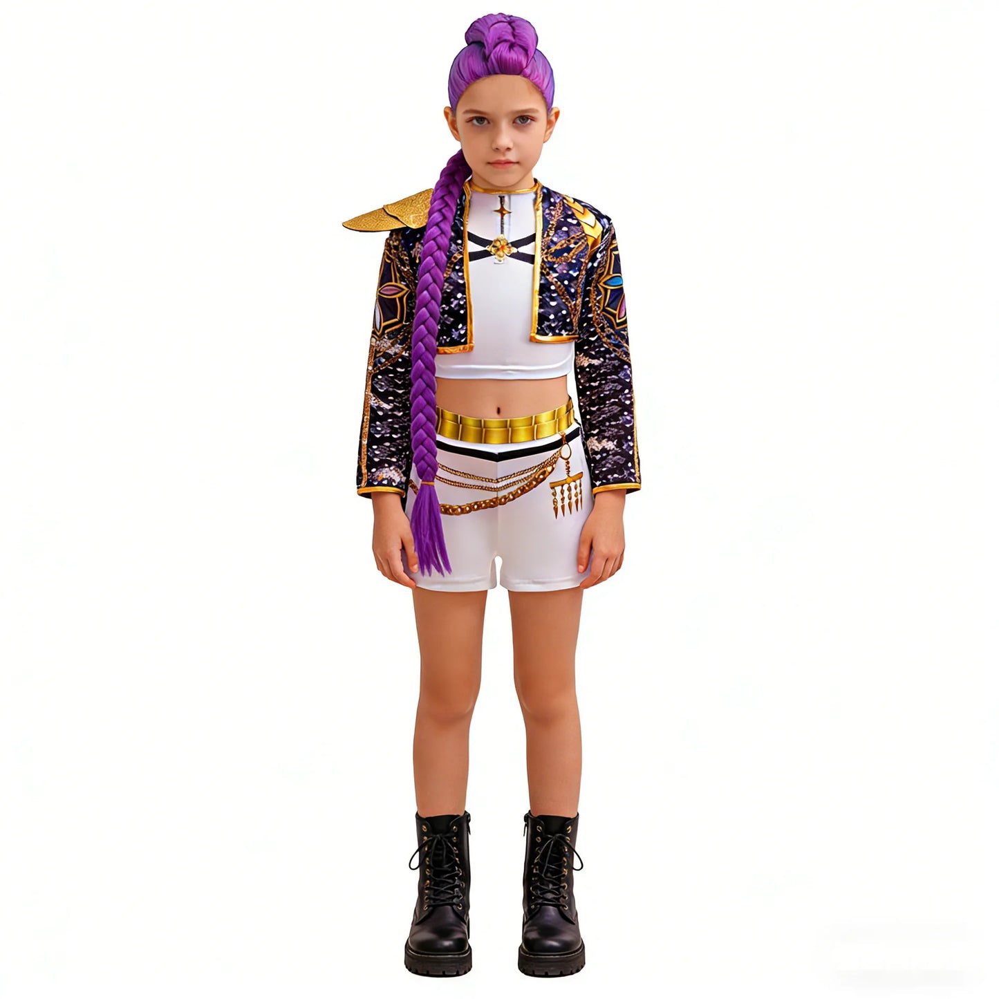 4-12 Years K-POP Rumi Cosplay Girls Clothing Sets Mira 3Pcs Girls Suits Halloween Zoey Birthday Party Costume New Kids Clothes