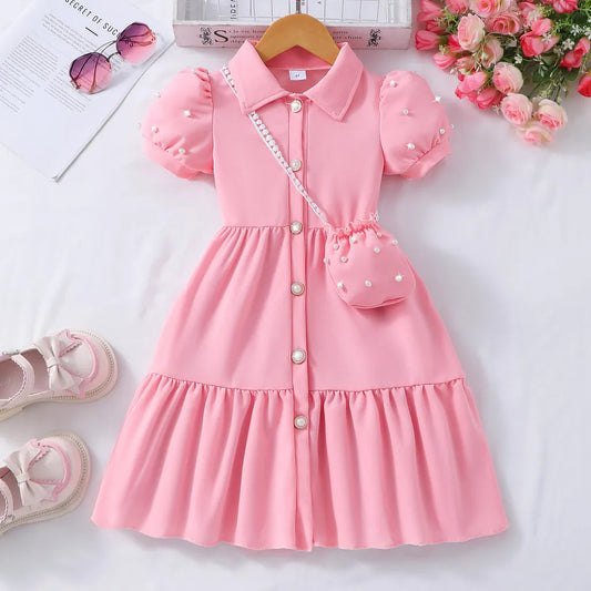 2025 Kids Dress Summer Mermaid Toddler Girl Clothing Short Sleeve 3 4 5 6 7 Yrs Casual Cute Cartoon Printed Party Dress for Kids
