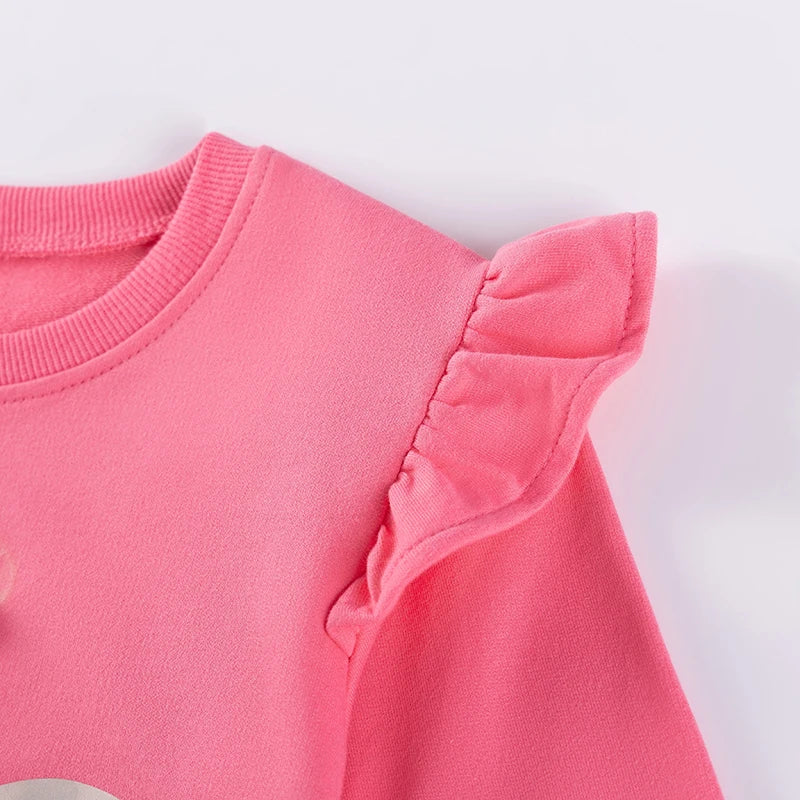 Little maven Animal Butterfly Appliques Children's Clothing Autumn Baby Girls Long Sleeve Top for Sweatshirts Girls Sweatshirt